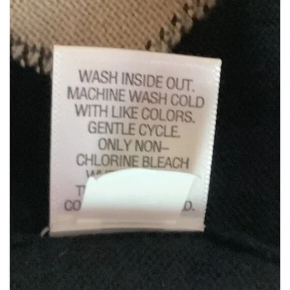 Croft & Barrow Womens XL Argyle Button-Front Cardigan Sweater Black Beige White - Picture 8 of 8